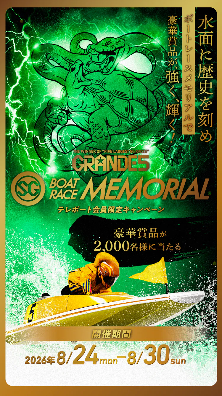 BOATRACE MEMORIAL テレボート会員限定キャンペーン 応募期間2026年8月24日（月）～8月30日（日）