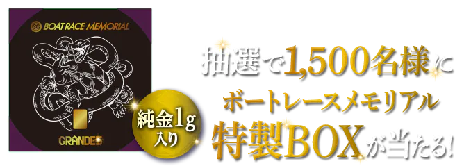 抽選で1,500名様にボートレースメモリアル特製BOXが当たる！