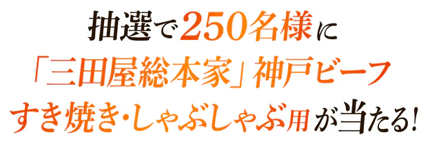 抽選で250名様に「三田屋総本家」神戸ビーフすき焼き・しゃぶしゃぶ用が当たる!