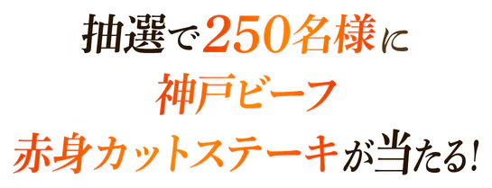 抽選で250名様に神戸ビーフ赤身カットステーキが当たる!
